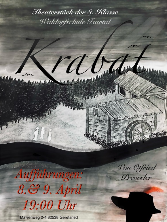 Plakat zum Theaterstück der 8. Klasse der Waldorfschule Isartal (2025)