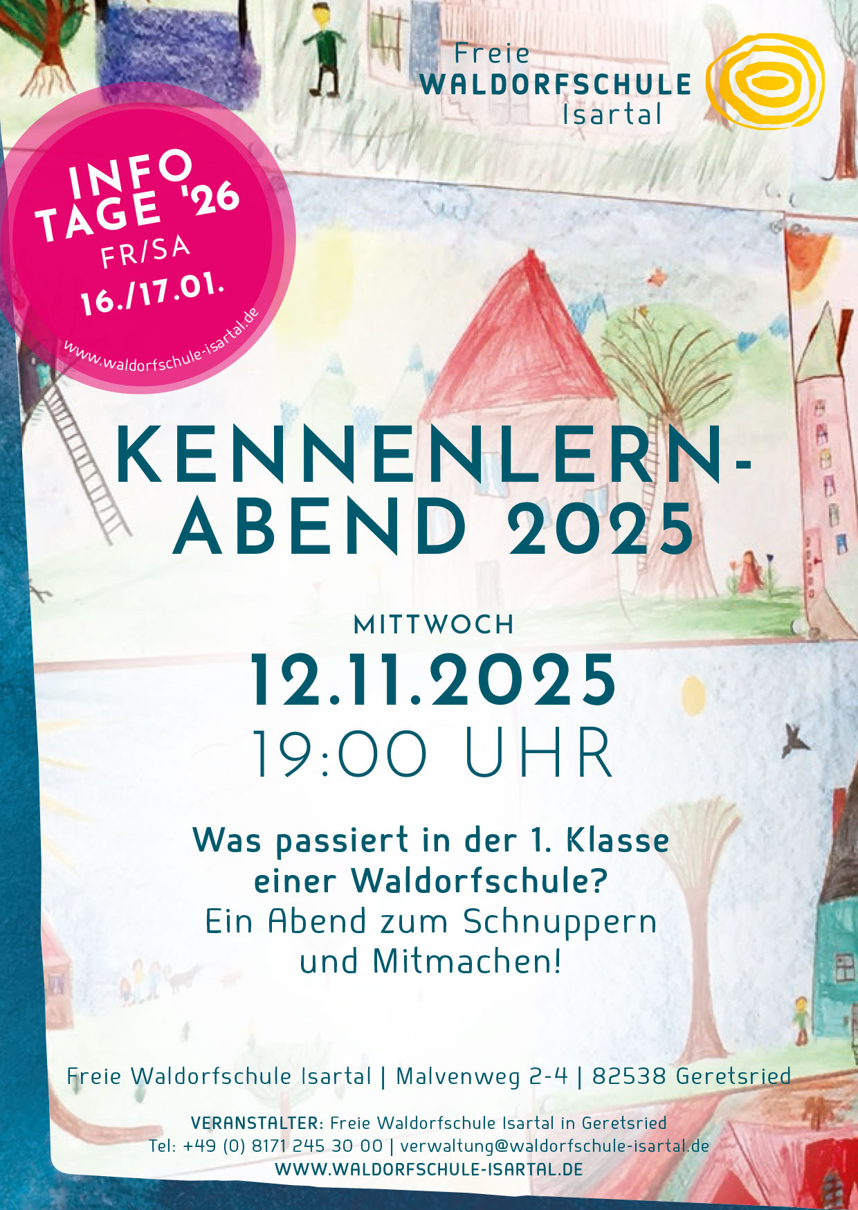 Flyer Kennenlernabend 2der FReien Waldorfschule Isartal in Geretsried
